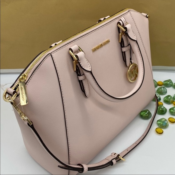 Michael Kors Handbags - MICHAEL KORS CIARA LARGE TZ SATCHEL POWDER BLUSH